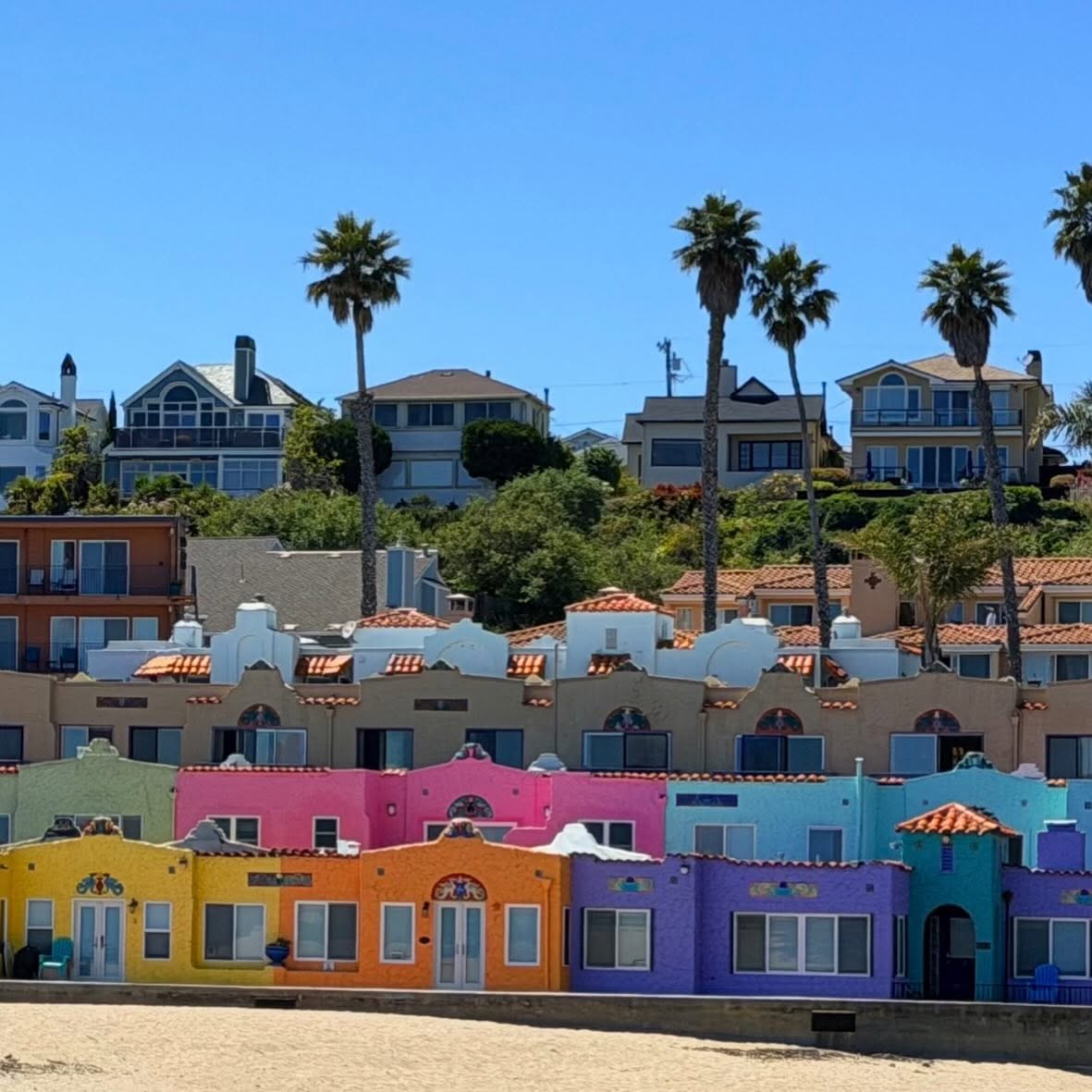 Colorful Capitola homes on the Monterey and Big Sur coastal day trip