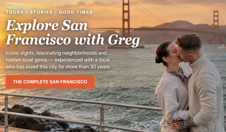 Explore San Francisco with Greg — Golden Gate Bridge at sunset with tour guests